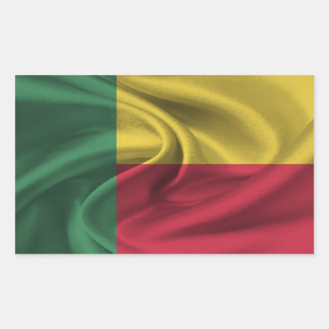 Sticker Rectangulaire Drapeau Bénin (Devant)