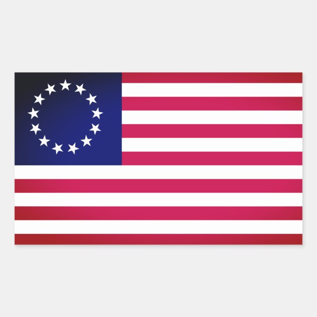 Sticker Rectangulaire Drapeau Betsy Ross (Devant)