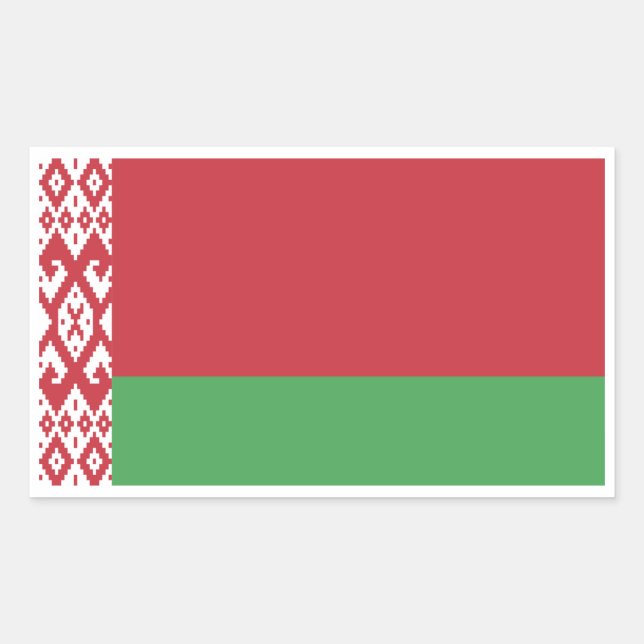 Sticker Rectangulaire Drapeau biélorusse, Drapeau biélorusse (Devant)