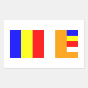 Sticker Rectangulaire Drapeau bouddhiste