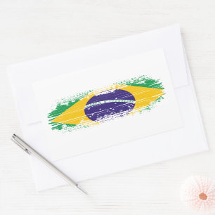 Sticker Rectangulaire Drapeau brésilien