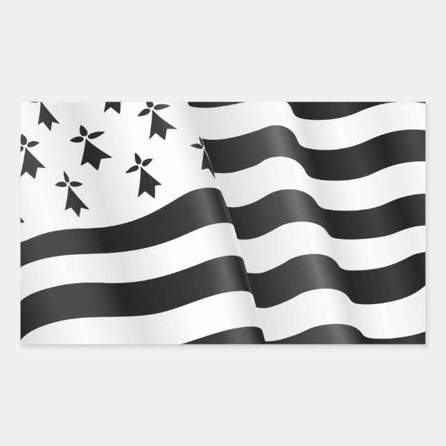 Sticker Rectangulaire Drapeau breton (Devant)