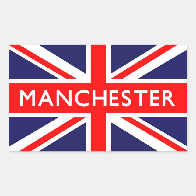 Sticker Rectangulaire Drapeau britannique de Manchester (Devant)