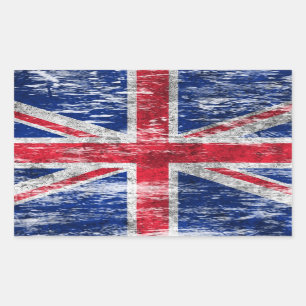 Sticker Rectangulaire Drapeau britannique éraillé et porté