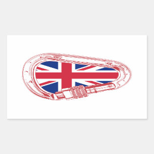 Sticker Rectangulaire Drapeau britannique Escalade carabiner