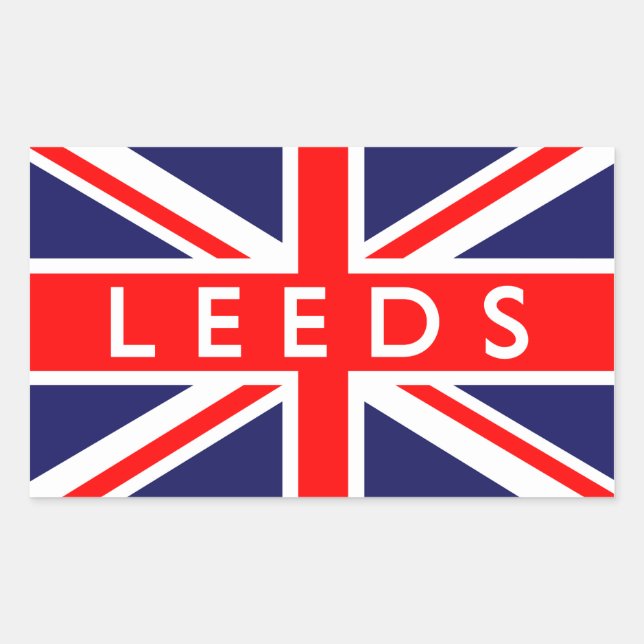 Sticker Rectangulaire Drapeau britannique Leeds (Devant)