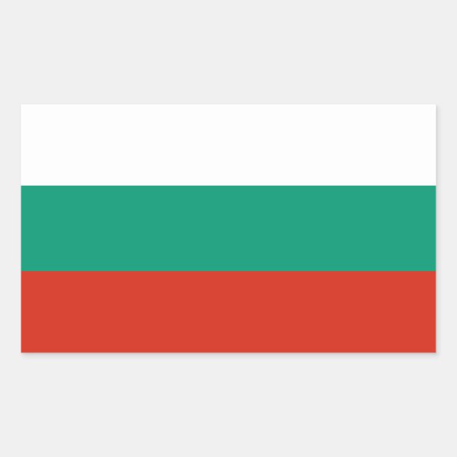 Sticker Rectangulaire Drapeau Bulgarie (Devant)