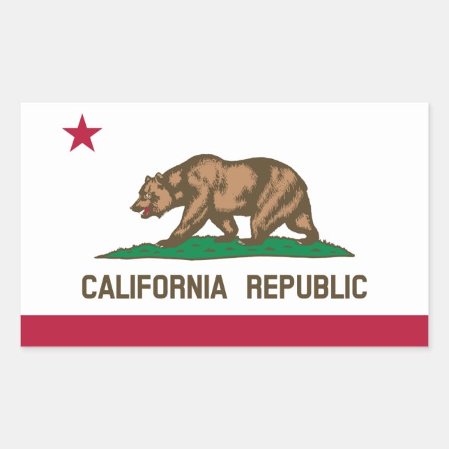 Sticker Rectangulaire Drapeau californien, Drapeau californien (Devant)