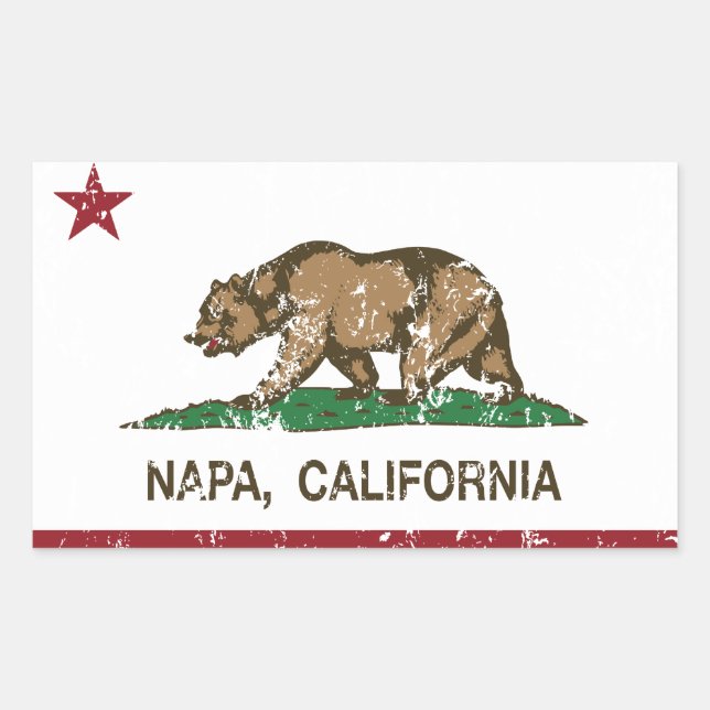 Sticker Rectangulaire Drapeau californien Napa (Devant)