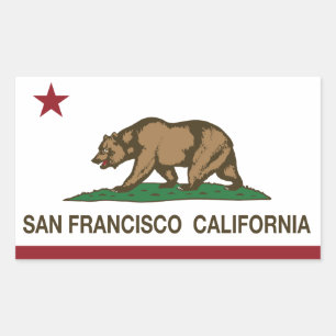 Sticker Rectangulaire Drapeau californien San Francisco