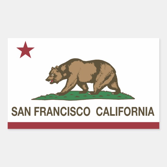 Sticker Rectangulaire Drapeau californien San Francisco (Devant)