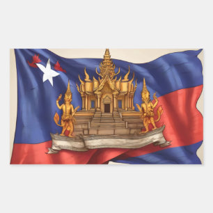 Sticker Rectangulaire drapeau cambodgien