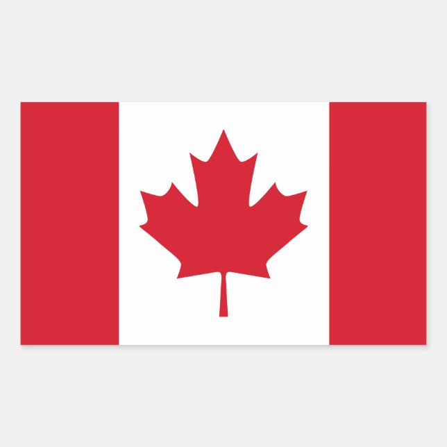 Sticker Rectangulaire Drapeau canadien (Devant)