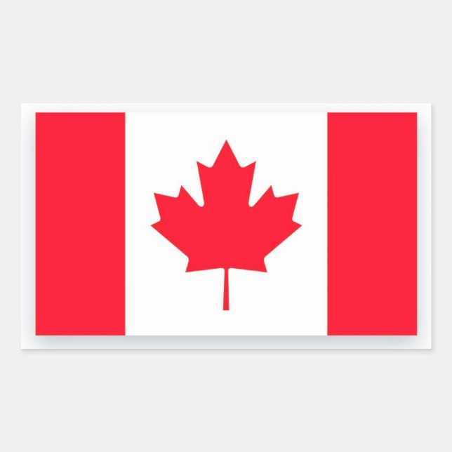 Sticker Rectangulaire Drapeau canadien. CANADA. (Devant)
