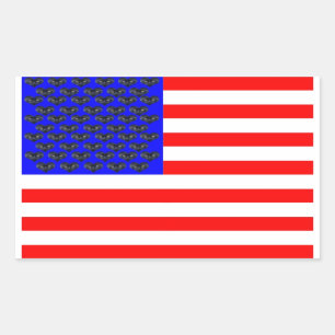 Sticker Rectangulaire Drapeau Chats Noirs Et Bandes