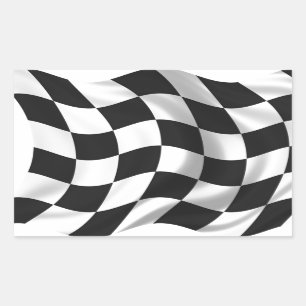 Sticker Rectangulaire Drapeau Checkered - emballage du drapeau