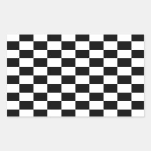 Sticker Rectangulaire Drapeau Checkered emballant le damier d'échecs de