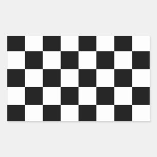 Sticker Rectangulaire Drapeau Checkered quadrillé d'emballage