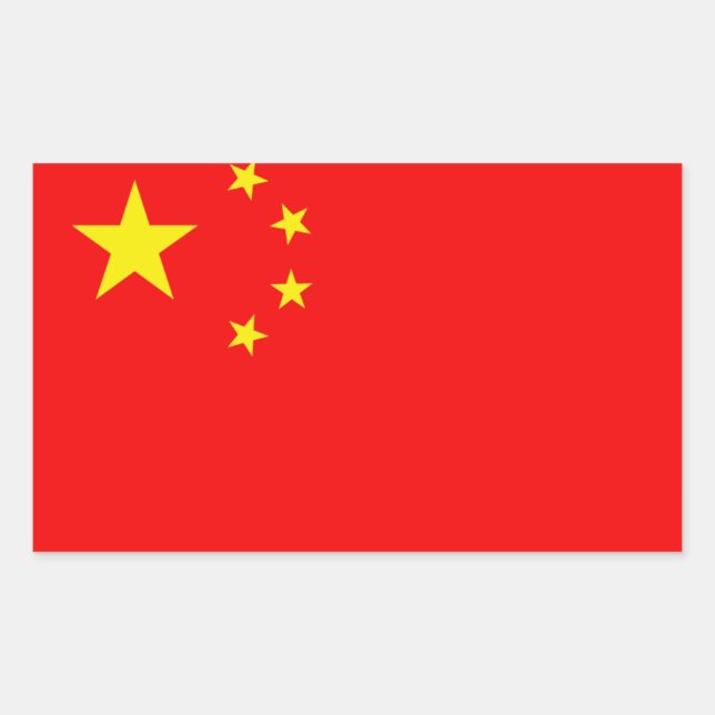 Sticker Rectangulaire Drapeau chinois (Devant)