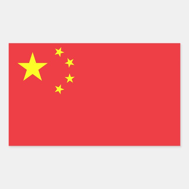 Sticker Rectangulaire Drapeau chinois (Devant)