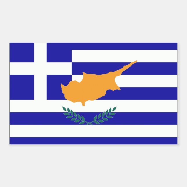 Sticker Rectangulaire Drapeau chypriote grec (Devant)