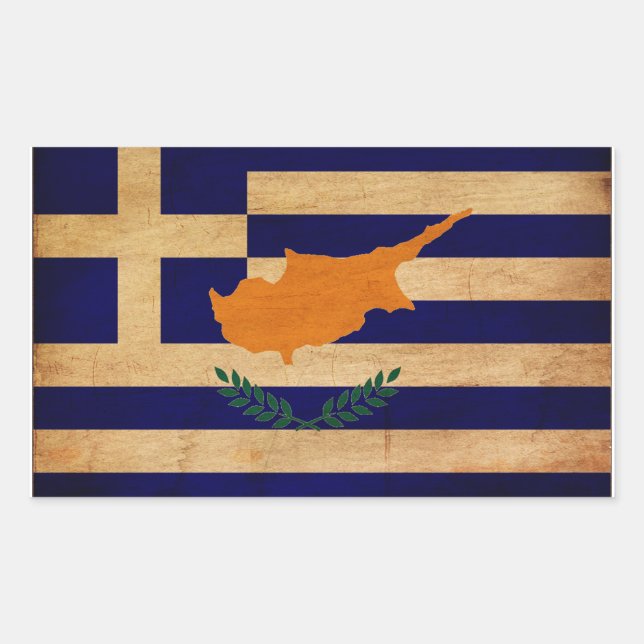 Sticker Rectangulaire Drapeau chypriote grec (Devant)