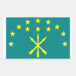 Sticker Rectangulaire Drapeau Circassien