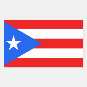 Sticker Rectangulaire Drapeau classique de Porto Rico