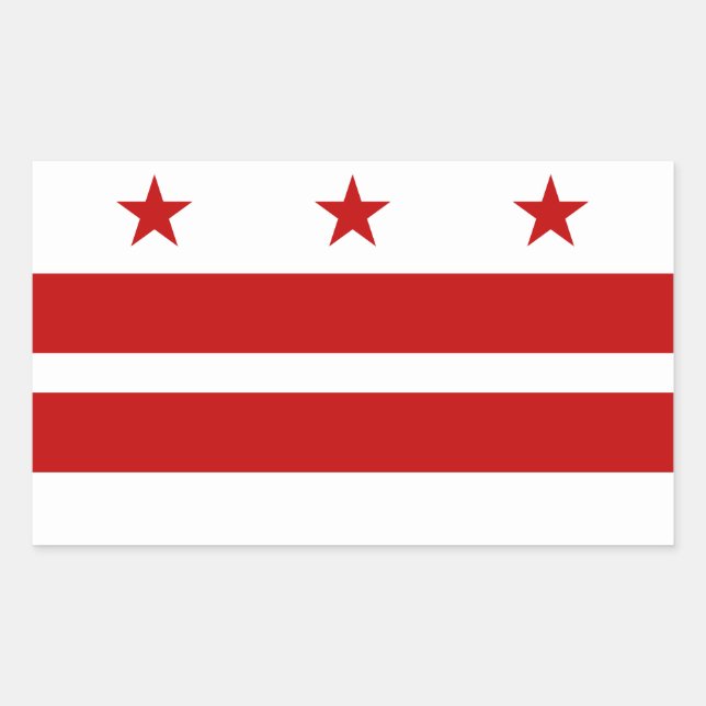 Sticker Rectangulaire Drapeau classique Washington D.C. (Devant)