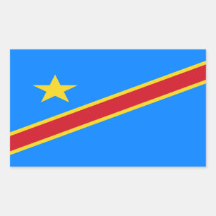Sticker Rectangulaire Drapeau Congo Kinshasa