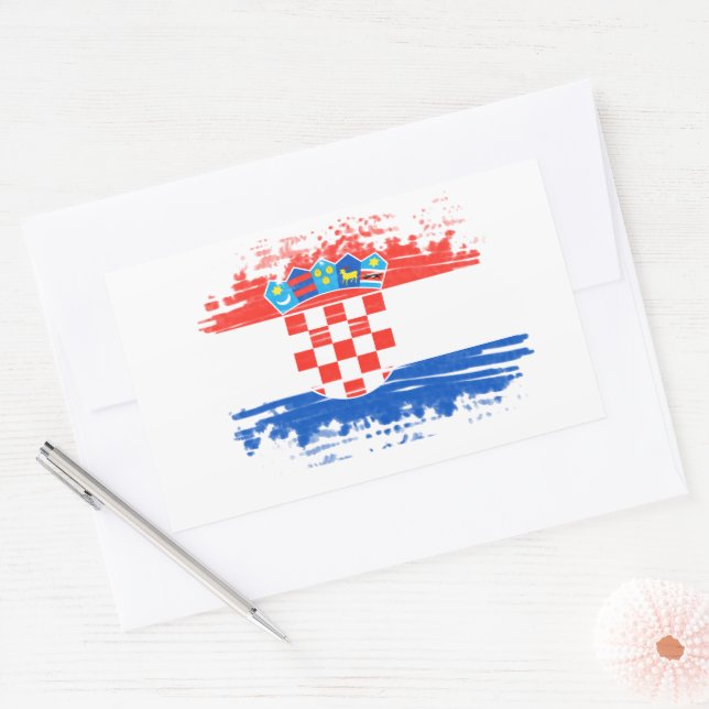 Sticker Rectangulaire Drapeau croate (Enveloppe)