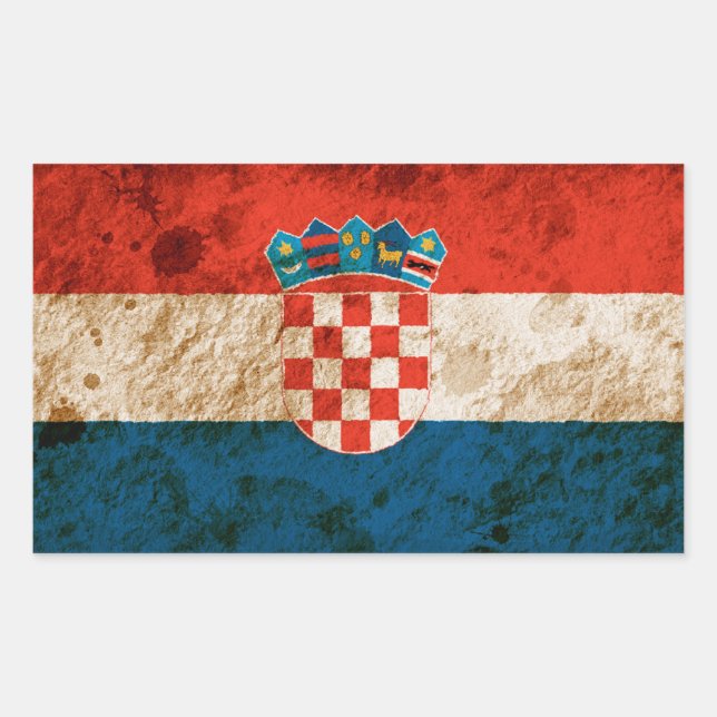 Sticker Rectangulaire Drapeau croate robuste (Devant)