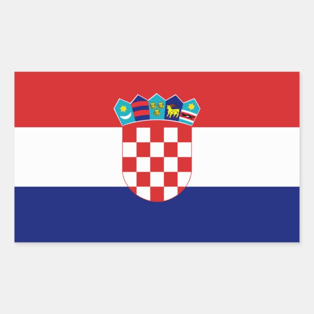 Sticker Rectangulaire Drapeau croate - Trobojnica (Devant)
