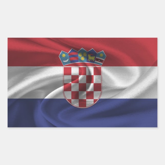 Sticker Rectangulaire Drapeau Croatie (Devant)