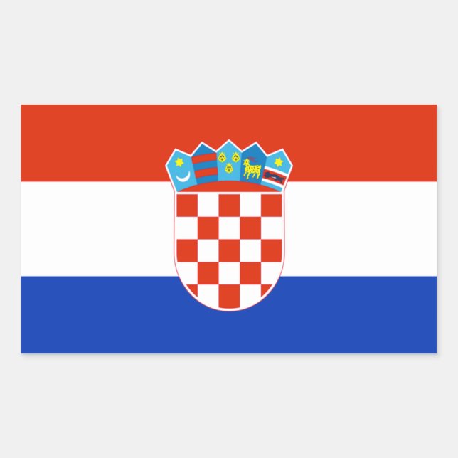 Sticker Rectangulaire Drapeau Croatie (Devant)
