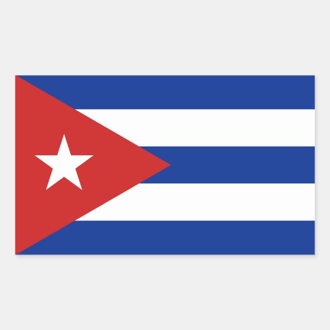 Sticker Rectangulaire Drapeau Cuba (Devant)