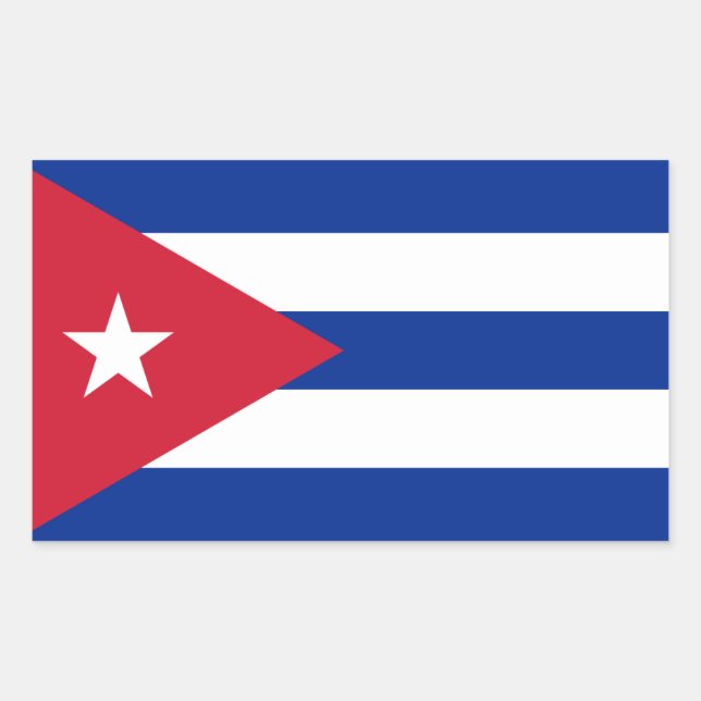 Sticker Rectangulaire Drapeau cubain, Drapeau de Cuba (Devant)
