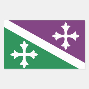 Sticker Rectangulaire Drapeau d'Adjuntas, Porto Rico