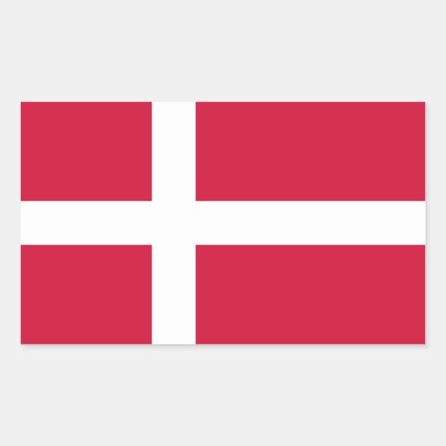 Sticker Rectangulaire Drapeau Danemark/Danemark/Danois/Danois (Devant)