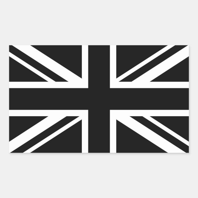 Sticker Rectangulaire Drapeau d'Angleterre noir blanc (Devant)