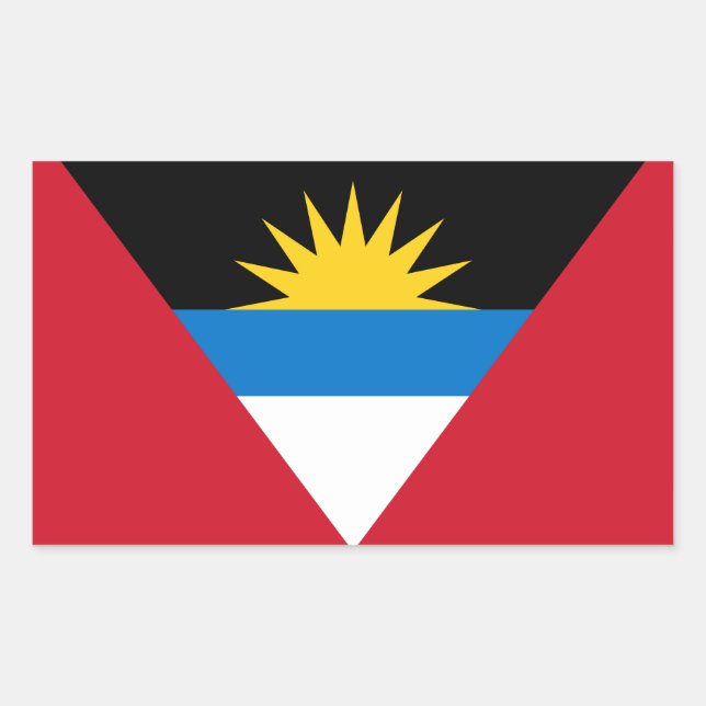 Sticker Rectangulaire Drapeau d'Antigua-et-Barbuda (Devant)
