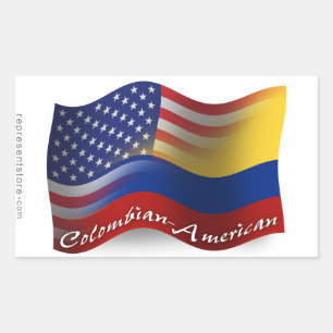 Sticker Rectangulaire Drapeau d'armure colombienne-américaine