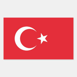 Sticker Rectangulaire Drapeau d'autocollant de décalque de la Turquie