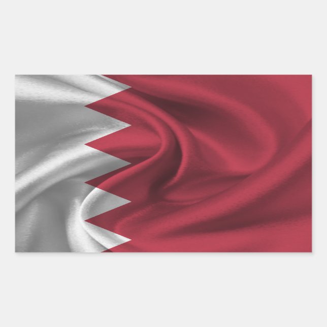 Sticker Rectangulaire Drapeau de Bahreïn (Devant)