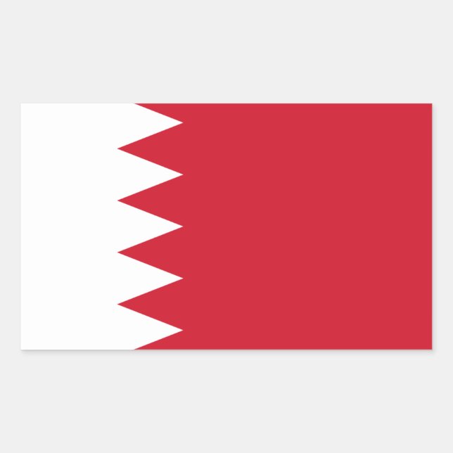 Sticker Rectangulaire Drapeau de Bahreïn, Drapeau de Bahreïn (Devant)