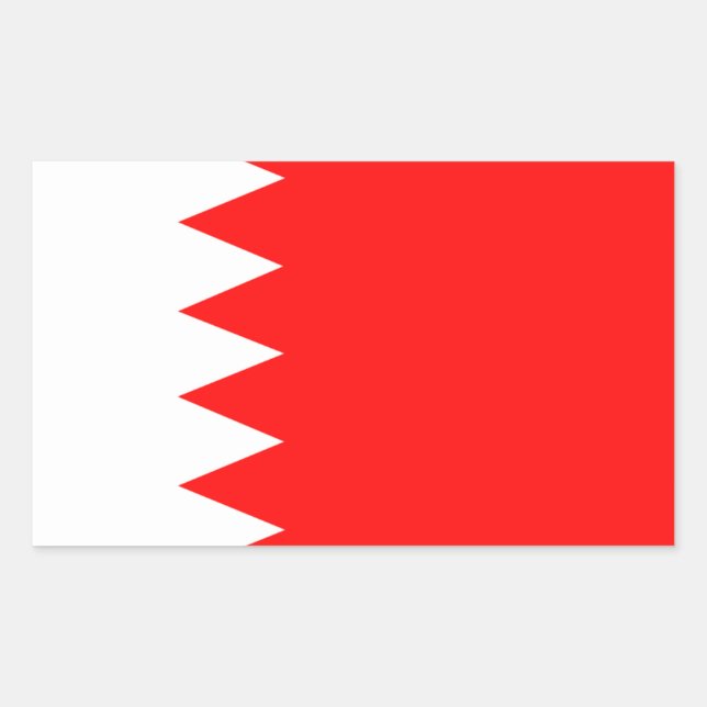Sticker Rectangulaire Drapeau de Bahreïn QUATRE (Devant)