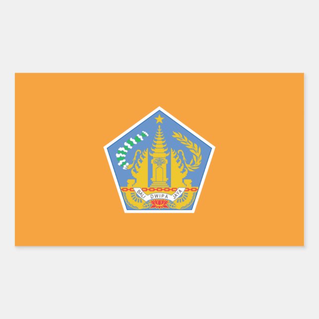 Sticker Rectangulaire Drapeau de Bali, Indonésie (Devant)