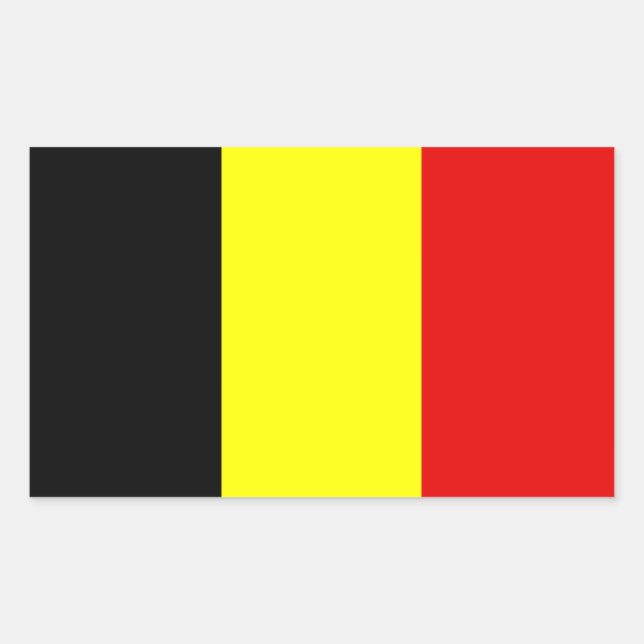 Sticker Rectangulaire Drapeau de Belgique (Devant)
