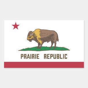 Sticker Rectangulaire Drapeau de bison de la République des Prairies Gra