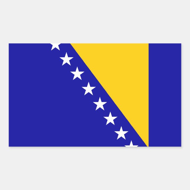 Sticker Rectangulaire Drapeau de Bosnie-Herzégovine (Devant)